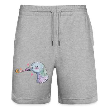Watercolor Dove Birthday with Stars and Toad - Stanley/Stella Trainer Unisex Organic Jogging Shorts - heather grey - Front - Nik (191cm) & Marisol (170cm)