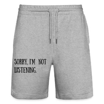 Lustige, sarkastische, coole Zitate - Stanley/Stella Unisex Bio Joggingshorts Trainer  - Grau meliert - Vorne - Nik (191cm) & Marisol (170cm)