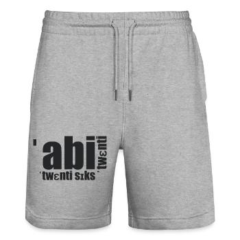 Abi twenti twenti six phonétique - Short de jogging bio TRAINER Stanley/Stella unisexe - gris chiné - Devant - Nik (191cm) & Marisol (170cm)