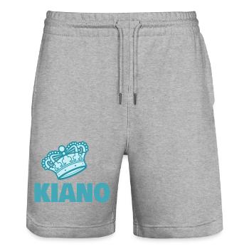 Geschenk für Kiano - Stanley/Stella Unisex Bio Joggingshorts Trainer  - Grau meliert - Vorne - Nik (191cm) & Marisol (170cm)