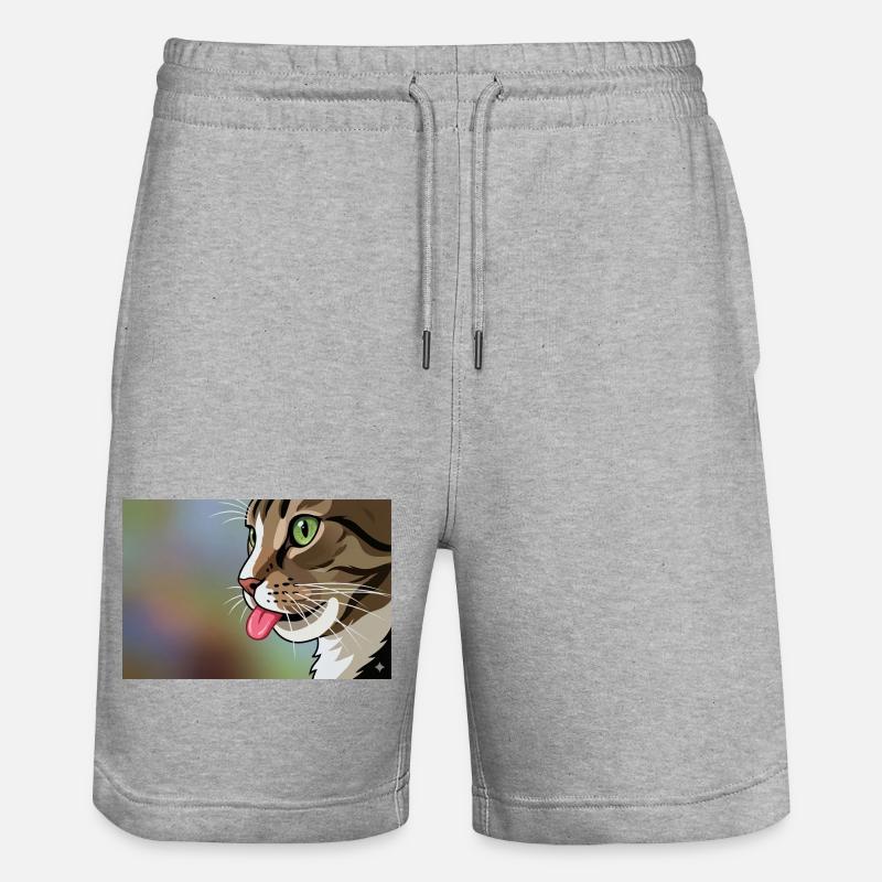 Cat Pop Art - Short de jogging bio TRAINER Stanley/Stella unisexe - gris chiné