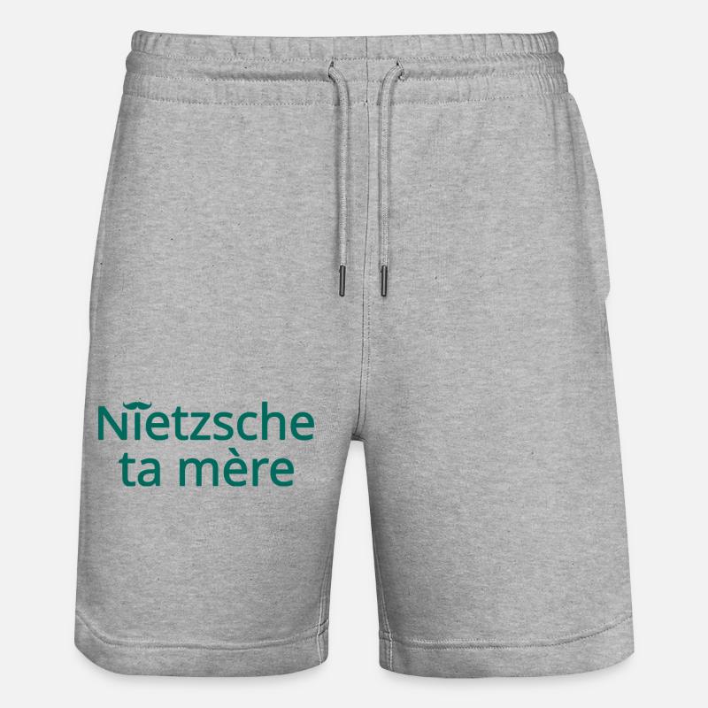 Nietzsche ta mère Vert - Short de jogging bio TRAINER Stanley/Stella unisexe - gris chiné