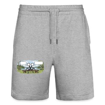 Savo Guys Duo 1 By Nature - Stanley/Stella Unisex Bio Joggingshorts Trainer  - Grau meliert - Vorne - Nik (191cm) & Marisol (170cm)