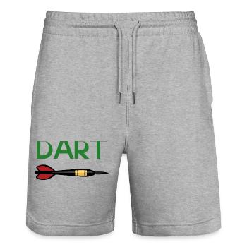 DART Zieltreffer Pfeil Design - Stanley/Stella Unisex Bio Joggingshorts Trainer  - Grau meliert - Vorne - Nik (191cm) & Marisol (170cm)
