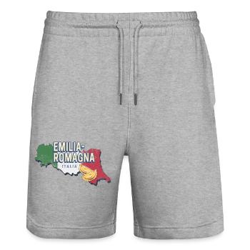 Emilia Romagna in Italien Vintage Region Souvenir - Stanley/Stella Unisex Bio Joggingshorts Trainer  - Grau meliert - Vorne - Nik (191cm) & Marisol (170cm)