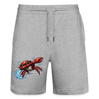 Dabbing Cancer - Stanley/Stella Trainer Unisex Organic Jogging Shorts - heather grey - Front - Nik (191cm) & Marisol (170cm)