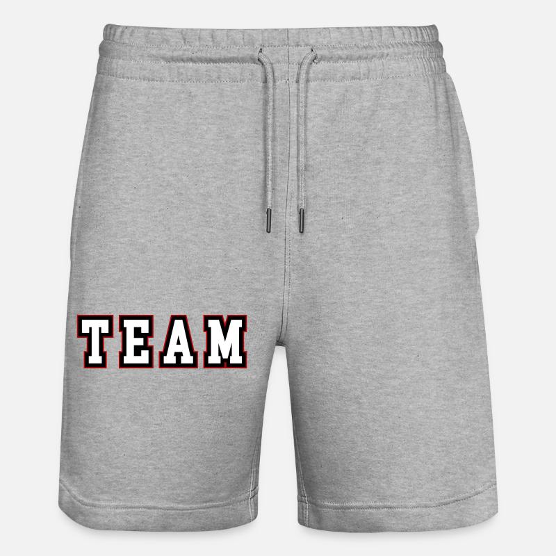 Team Schriftzug - Stanley/Stella Unisex Bio Joggingshorts Trainer  - Grau meliert