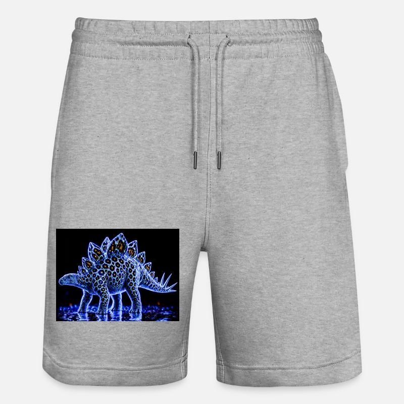 Neon Stegosaurus-Lichtshow - Stanley/Stella Unisex Bio Joggingshorts Trainer  - Grau meliert