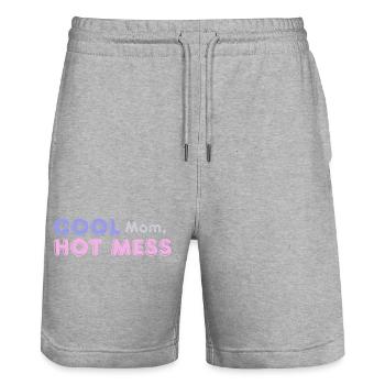 Maman cool Désordre chaud Design de maman drôle - Short de jogging bio TRAINER Stanley/Stella unisexe - gris chiné - Devant - Nik (191cm) & Marisol (170cm)