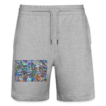 schryoddjkakkj - Short de jogging bio TRAINER Stanley/Stella unisexe - gris chiné - Devant - Nik (191cm) & Marisol (170cm)