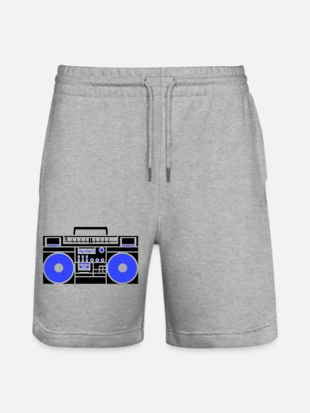 Ghetto blaster radio - Stanley/Stella Trainer Unisex Organic Jogging Shorts - heather grey