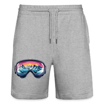 Lunettes de ski Montagnes Ski - Short de jogging bio TRAINER Stanley/Stella unisexe - gris chiné - Devant - Nik (191cm) & Marisol (170cm)