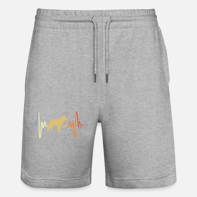 German Shepherd Pulse - Stanley/Stella Trainer Unisex Organic Jogging Shorts - heather grey