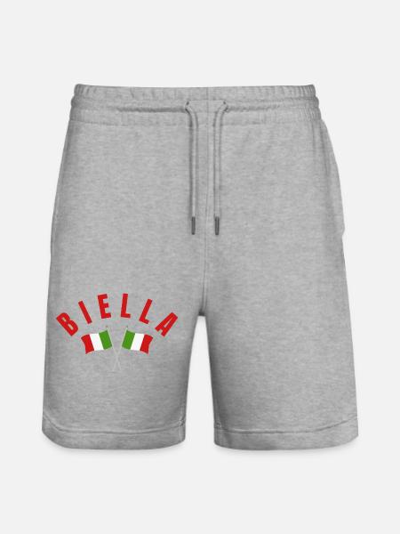 Biella Italian Flags - Stanley/Stella Trainer Unisex Organic Jogging Shorts - heather grey