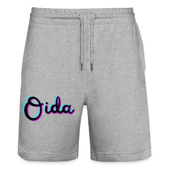 oida - Stanley/Stella Unisex Bio Joggingshorts Trainer  - Grau meliert - Vorne - Nik (191cm) & Marisol (170cm)