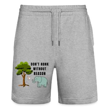 Don-t_honk - Stanley/Stella Unisex Bio Joggingshorts Trainer  - Grau meliert - Vorne - Nik (191cm) & Marisol (170cm)