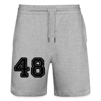 48 - Stanley/Stella Unisex Bio Joggingshorts Trainer  - Grau meliert - Vorne - Nik (191cm) & Marisol (170cm)
