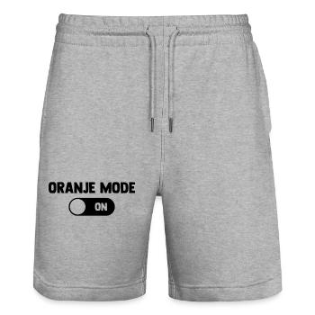 Oranje Mode ON - Nederland Niederlande Netherlands - Stanley/Stella Unisex Bio Joggingshorts Trainer  - Grau meliert - Vorne - Nik (191cm) & Marisol (170cm)