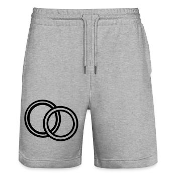 Verlobung - Stanley/Stella Unisex Bio Joggingshorts Trainer  - Grau meliert - Vorne - Nik (191cm) & Marisol (170cm)