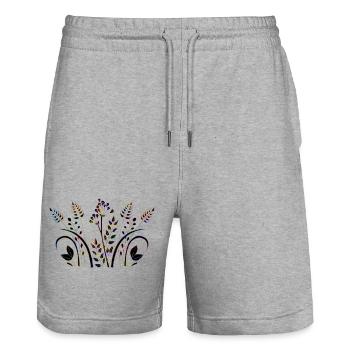 Fleur - Short de jogging bio TRAINER Stanley/Stella unisexe - gris chiné - Devant - Nik (191cm) & Marisol (170cm)