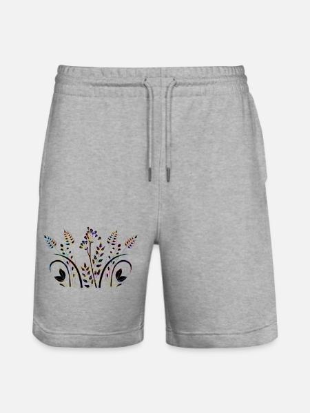 Blumen - Stanley/Stella Unisex Bio Joggingshorts Trainer - Grau meliert