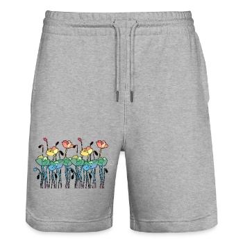 Fleur - Short de jogging bio TRAINER Stanley/Stella unisexe - gris chiné - Devant - Nik (191cm) & Marisol (170cm)