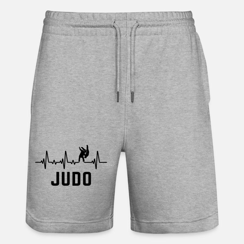 Judo battement de coeur judokate - Short de jogging bio TRAINER Stanley/Stella unisexe - gris chiné