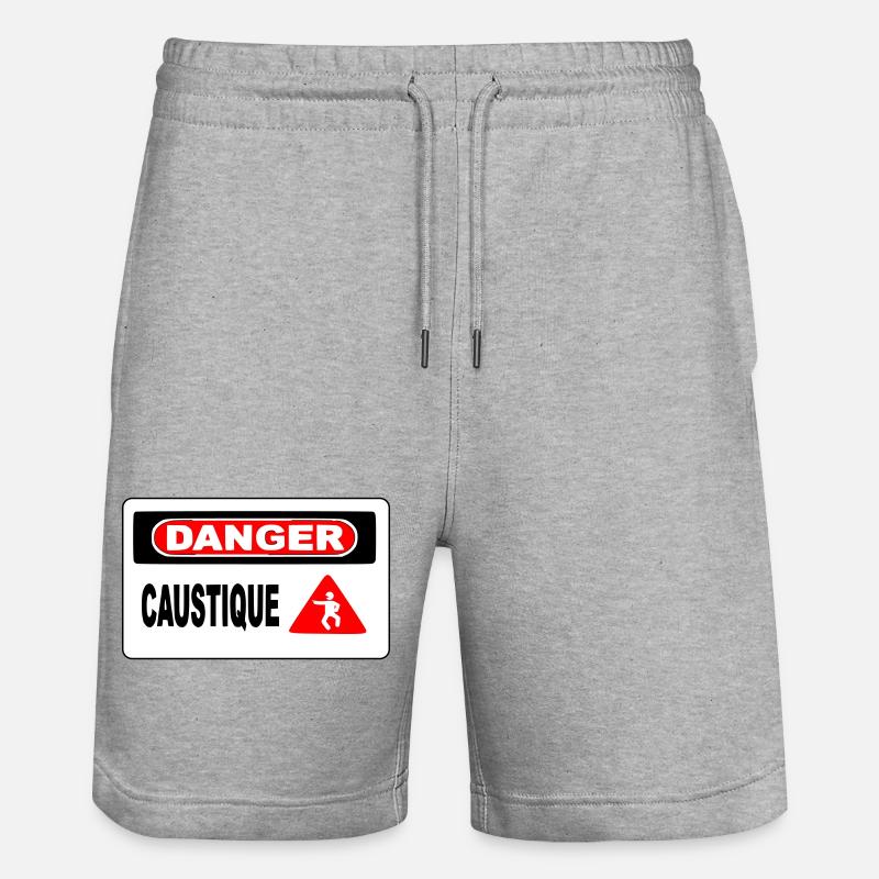 Panneau Danger Caustique - Short de jogging bio TRAINER Stanley/Stella unisexe - gris chiné
