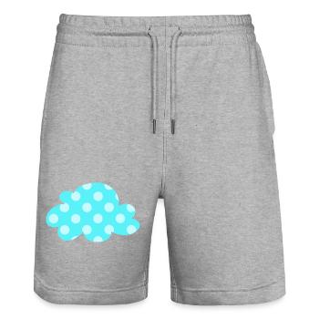 Wolke Dots Punkte Kinderzimmer Deko Kinder Wetter - Stanley/Stella Unisex Bio Joggingshorts Trainer  - Grau meliert - Vorne - Nik (191cm) & Marisol (170cm)