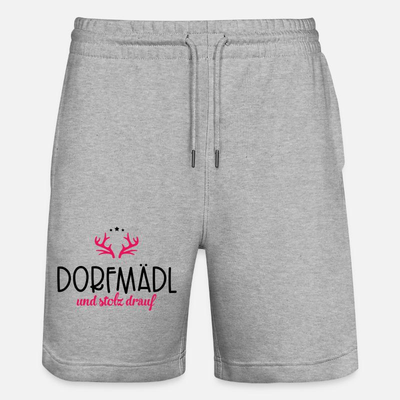 Dorfmädl - Stanley/Stella Unisex Bio Joggingshorts Trainer - Grau meliert
