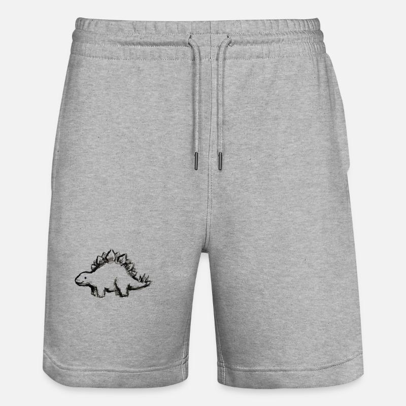 Stégosaure amical - Short de jogging bio TRAINER Stanley/Stella unisexe - gris chiné