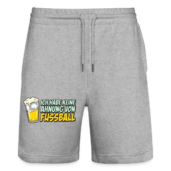 Keine Ahnung von Fußball Bier - Stanley/Stella Unisex Bio Joggingshorts Trainer  - Grau meliert - Vorne - Nik (191cm) & Marisol (170cm)