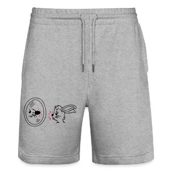 Spiegelbild - Stanley/Stella Unisex Bio Joggingshorts Trainer  - Grau meliert - Vorne - Nik (191cm) & Marisol (170cm)