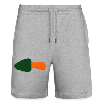 Frischer Steinpilz Wald Natur - Stanley/Stella Unisex Bio Joggingshorts Trainer  - Grau meliert - Vorne - Nik (191cm) & Marisol (170cm)
