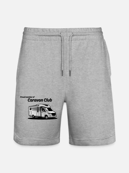 Caravan Graphic Silhouette - Stanley/Stella Trainer Unisex Organic Jogging Shorts - heather grey