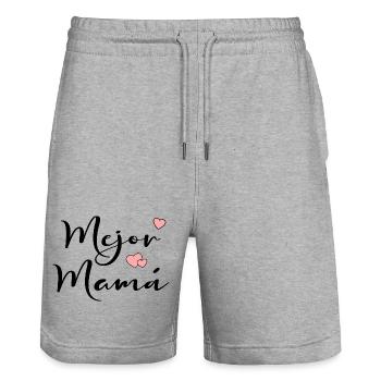 Espagne meilleure maman - Short de jogging bio TRAINER Stanley/Stella unisexe - gris chiné - Devant - Nik (191cm) & Marisol (170cm)