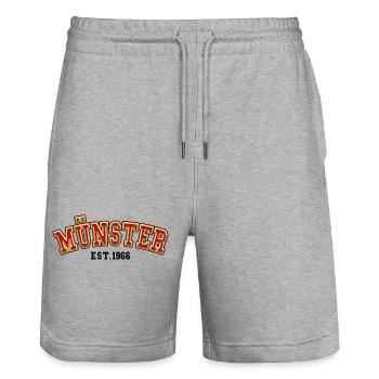Münster Est. 1966 - Stanley/Stella Trainer Unisex Organic Jogging Shorts - heather grey - Front - Nik (191cm) & Marisol (170cm)