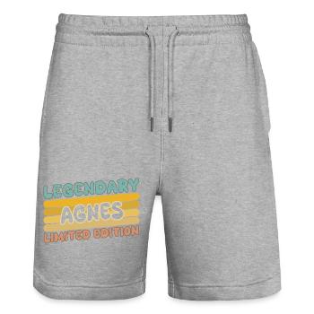Agnes als Legendary - Stanley/Stella Unisex Bio Joggingshorts Trainer  - Grau meliert - Vorne - Nik (191cm) & Marisol (170cm)