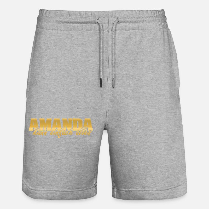 Spruch Amanda - Stanley/Stella Unisex Bio Joggingshorts Trainer  - Grau meliert