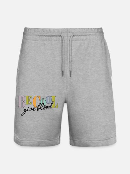 Be cool, give Blood! - Stanley/Stella Trainer Unisex Organic Jogging Shorts - heather grey