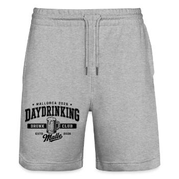 Malle 2026 Daydrinking Drunk Club Malle 2026 - Stanley/Stella Unisex Bio Joggingshorts Trainer  - Grau meliert - Vorne - Nik (191cm) & Marisol (170cm)