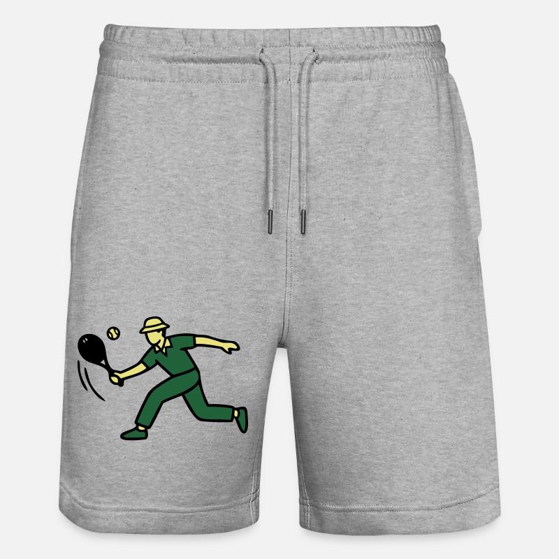 Service rétro de joueur de tennis - Short de jogging bio TRAINER Stanley/Stella unisexe - gris chiné
