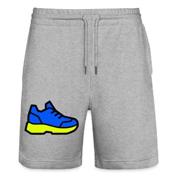 Moderner Laufschuh Sneaker - Stanley/Stella Unisex Bio Joggingshorts Trainer  - Grau meliert - Vorne - Nik (191cm) & Marisol (170cm)