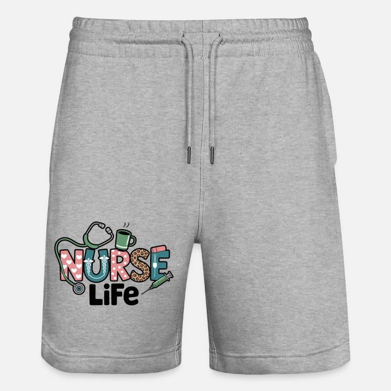 Cadeau pour Nurse Life : Cadeau - Short de jogging bio TRAINER Stanley/Stella unisexe - gris chiné