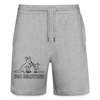 big brother - Stanley/Stella Trainer Unisex Organic Jogging Shorts - heather grey - Front - Nik (191cm) & Marisol (170cm)