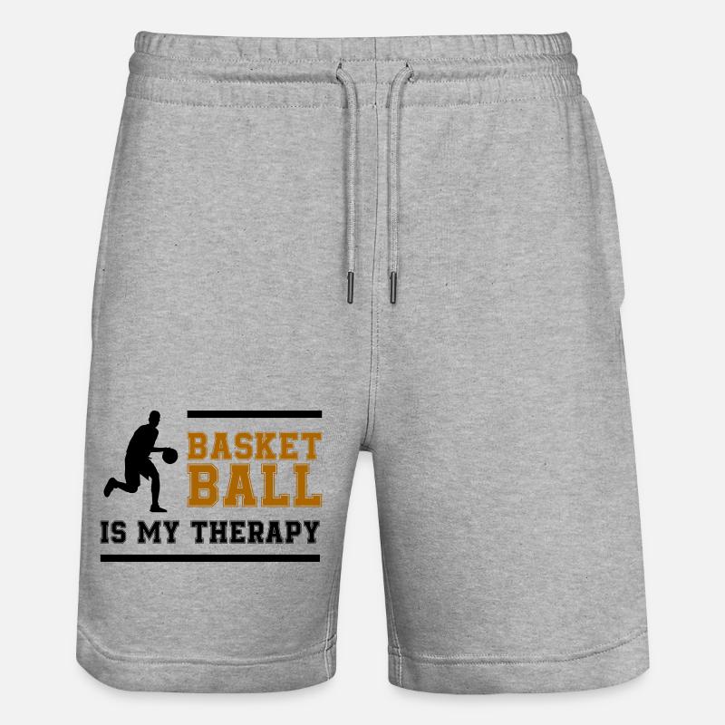 Lettrage rétro du basket-ball - Short de jogging bio TRAINER Stanley/Stella unisexe - gris chiné