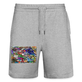 jklajggejrdatschy - Short de jogging bio TRAINER Stanley/Stella unisexe - gris chiné - Devant - Nik (191cm) & Marisol (170cm)