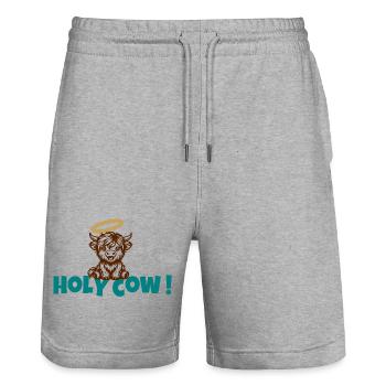 Holy Cow Halo Cartoon - Stanley/Stella Unisex Bio Joggingshorts Trainer  - Grau meliert - Vorne - Nik (191cm) & Marisol (170cm)