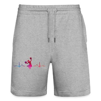 Cheerleader Cheer Mom Cheerleading - Stanley/Stella Unisex Bio Joggingshorts Trainer  - Grau meliert - Vorne - Nik (191cm) & Marisol (170cm)