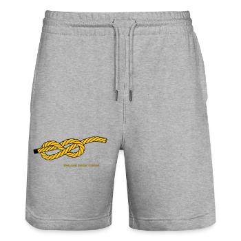 Eight Knots - Capitaine de navire à nœuds en ancre à voile - Short de jogging bio TRAINER Stanley/Stella unisexe - gris chiné - Devant - Nik (191cm) & Marisol (170cm)